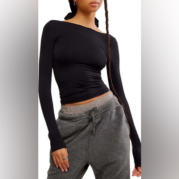 Intimately Free People Backless Ribbed Longsleeve Small - Picture 1 of 5